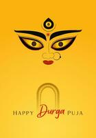 glücklich Durga Puja Illustrationen. Durga Gesicht. subh navratri ,Göttin maa Durga Gesicht , Poster, Sozial Medien Post, und Flyer Werbung, Durga puja.glücklich Durga Puja, Festival, Hintergrund, Vorlage, vektor