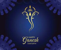 glücklich Ganesh Chaturthi Gruß Karte mit Ganesha vektor