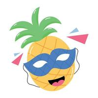 trendig ananas emoji vektor