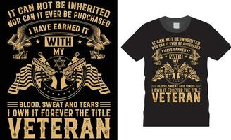 Veteranen-T-Shirt-Design vektor