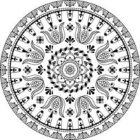 skandinavisch Blumen- Mandala Design, umrissen Vektor isoliert auf Weiß Hintergrund