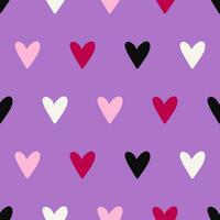 modisch handgemalt nahtlos Muster mit Herzen, Liebe Symbol. Valentinsgrüße Tag Vektor Hintergrund