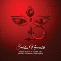 glücklich Durga Puja , Durga Gesicht Design mit Hälfte Punkt rot Hintergrund vektor