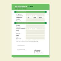 hemsida mall medlemskap form för sport aktivitet i företag vektor