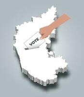karnatakaen val, gjutning rösta för karnataka, stat av Indien vektor