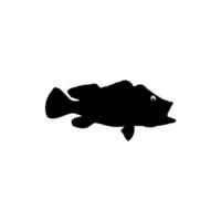 Bass Fisch Silhouette, können verwenden zum Kunst Illustration, Logo Gramm, Piktogramm, Maskottchen, Webseite, oder Grafik Design Element. Vektor Illustration