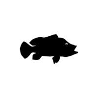 Bass Fisch Silhouette, können verwenden zum Kunst Illustration, Logo Gramm, Piktogramm, Maskottchen, Webseite, oder Grafik Design Element. Vektor Illustration