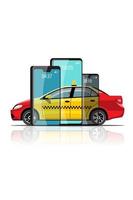leverans taxitjänst med smartphone applikationsvektor vektor