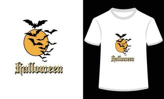 t-shirt vit bakgrund halloween design vektor