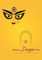 glücklich Durga Puja Illustrationen. Durga Gesicht. subh navratri ,Göttin maa Durga Gesicht , Poster, Sozial Medien Post, und Flyer Werbung, Durga puja.glücklich Durga Puja, Festival, Hintergrund, Vorlage, vektor