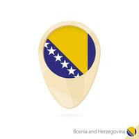 Karta pekare med flagga av bosnien och hercegovina. orange abstrakt Karta ikon. vektor