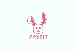 söt kanin ansikte logotyp mall för klistermärke och varumärke identitet produkt vektor