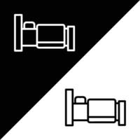 Bett Vektor Symbol, Gliederung Stil, isoliert auf schwarz und Weiß Hintergrund.