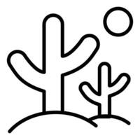 torr träd eller kaktus vektor ikon, linjär stil ikon, från lantbruk ikoner samling, isolerat på vit bakgrund.