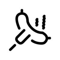 Würstchen Vektor Symbol, Gliederung Stil Symbol, von Abenteuer Symbole Sammlung, isoliert auf Weiß Hintergrund.