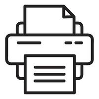 Drucker Vektor Symbol, geradlinig Stil, von Buchhaltung Symbole Sammlung, isoliert auf Weiß Hintergrund.