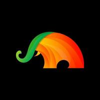 vektor logotyp elefant lutning färgrik stil