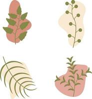 abstrakt gestalten von organisch Blätter. Vektor Illustration Satz.