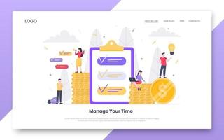 Internet-Landingpage-Konzept für Geschäftszeitmanagement vektor