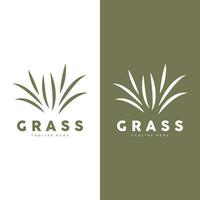 Grün Gras Logo Design, Bauernhof Landschaft Illustration, Natur Design vektor