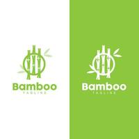 tropisch Bambus Wald Logo, Baum Kofferraum und Blatt Design, Vektor Illustration Symbol