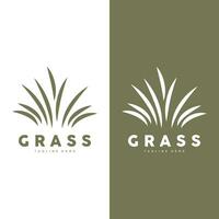 Grün Gras Logo Design, Bauernhof Landschaft Illustration, Natur Design vektor