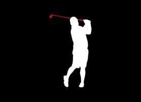 hoch Einzelheiten von Golf Spieler Silhouette. minimal Symbol und Logo von Sport. passen zum Element Design, Hintergrund, Banner, Hintergrund, Abdeckung. Vektor eps 10