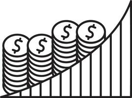 Wachstum Geschäft Symbol Symbol Vektor Bild. Illustration von das Fortschritt Gliederung Infografik Strategie Entwicklung Design Bild