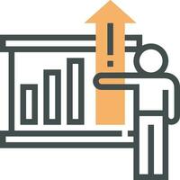 Wachstum Geschäft Symbol Symbol Vektor Bild. Illustration von das Fortschritt Gliederung Infografik Strategie Entwicklung Design Bild