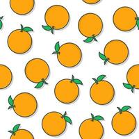 Orange Obst nahtlos Muster auf ein Weiß Hintergrund. frisch Orange Symbol Vektor Illustration