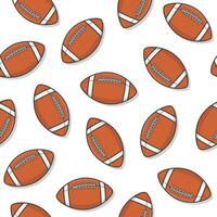 amerikan fotboll boll sömlös mönster på en vit bakgrund. rugby ikon vektor illustration