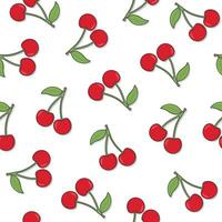 Kirsche Obst nahtlos Muster auf ein Weiß Hintergrund. frisch Kirsche Beere Thema Illustration vektor