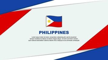 filippinerna flagga abstrakt bakgrund design mall. filippinerna oberoende dag baner tecknad serie vektor illustration. filippinerna