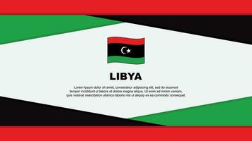 Libyen Flagge abstrakt Hintergrund Design Vorlage. Libyen Unabhängigkeit Tag Banner Karikatur Vektor Illustration. Libyen Vektor