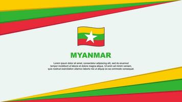 Myanmar Flagge abstrakt Hintergrund Design Vorlage. Myanmar Unabhängigkeit Tag Banner Karikatur Vektor Illustration. Myanmar Banner