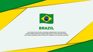 Brasilien flagga abstrakt bakgrund design mall. Brasilien oberoende dag baner tecknad serie vektor illustration. Brasilien design
