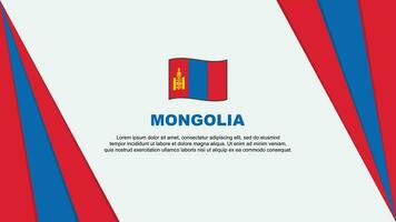 Mongolei Flagge abstrakt Hintergrund Design Vorlage. Mongolei Unabhängigkeit Tag Banner Karikatur Vektor Illustration. Mongolei Banner