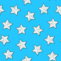 Sterne nahtlos Muster auf ein Blau Hintergrund. Star Thema Vektor Illustration