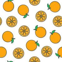 Orange Obst nahtlos Muster auf ein Weiß Hintergrund. frisch Orange Thema Illustration vektor