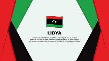 Libyen Flagge abstrakt Hintergrund Design Vorlage. Libyen Unabhängigkeit Tag Banner Karikatur Vektor Illustration. Libyen Design