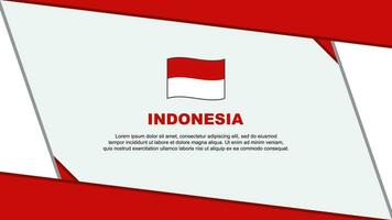 Indonesien Flagge abstrakt Hintergrund Design Vorlage. Indonesien Unabhängigkeit Tag Banner Karikatur Vektor Illustration. Indonesien Vorlage