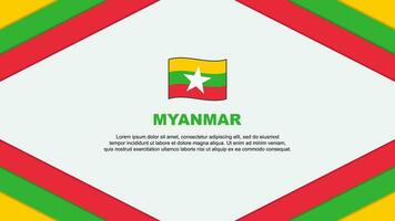 Myanmar Flagge abstrakt Hintergrund Design Vorlage. Myanmar Unabhängigkeit Tag Banner Karikatur Vektor Illustration. Myanmar
