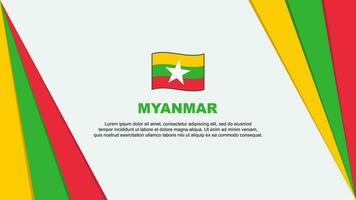 Myanmar Flagge abstrakt Hintergrund Design Vorlage. Myanmar Unabhängigkeit Tag Banner Karikatur Vektor Illustration. Myanmar Unabhängigkeit Tag
