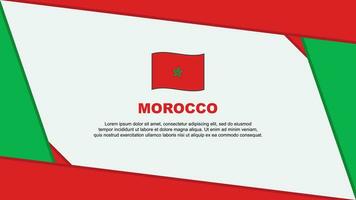 Marokko Flagge abstrakt Hintergrund Design Vorlage. Marokko Unabhängigkeit Tag Banner Karikatur Vektor Illustration. Marokko Vorlage
