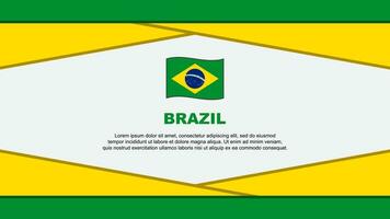 Brasilien flagga abstrakt bakgrund design mall. Brasilien oberoende dag baner tecknad serie vektor illustration. Brasilien vektor