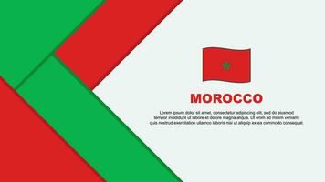 Marokko Flagge abstrakt Hintergrund Design Vorlage. Marokko Unabhängigkeit Tag Banner Karikatur Vektor Illustration. Marokko Hintergrund