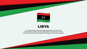 Libyen Flagge abstrakt Hintergrund Design Vorlage. Libyen Unabhängigkeit Tag Banner Karikatur Vektor Illustration. Libyen Flagge