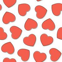 kärlek hjärta sömlös mönster på en vit bakgrund. röd hjärta ikon vektor illustration