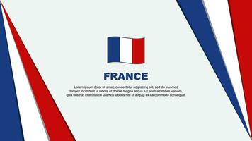 Frankreich Flagge abstrakt Hintergrund Design Vorlage. Frankreich Unabhängigkeit Tag Banner Karikatur Vektor Illustration. Frankreich Unabhängigkeit Tag