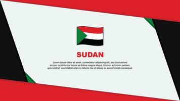 Sudan Flagge abstrakt Hintergrund Design Vorlage. Sudan Unabhängigkeit Tag Banner Karikatur Vektor Illustration. Sudan Karikatur